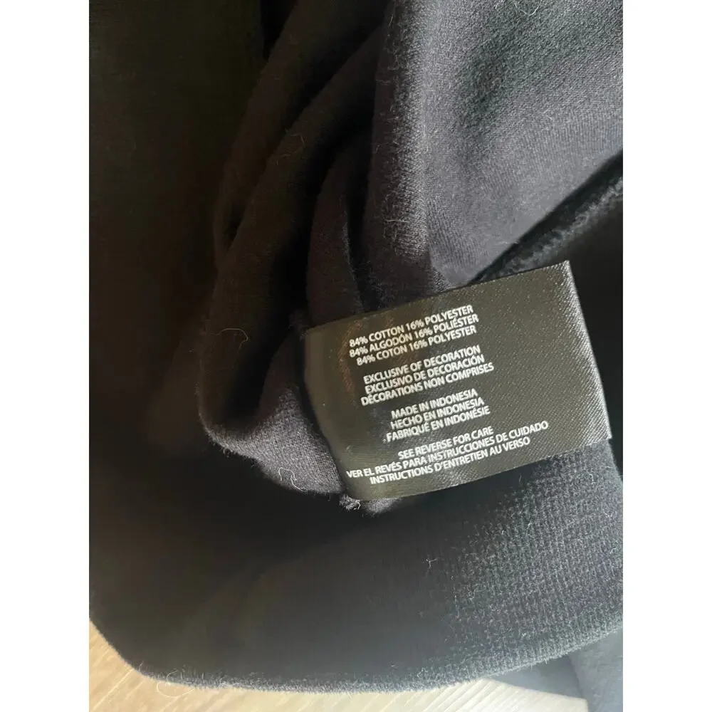 Banana Republic Men’s Black Quarter Zip Pullover Size L Cotton Blend Mock Neck